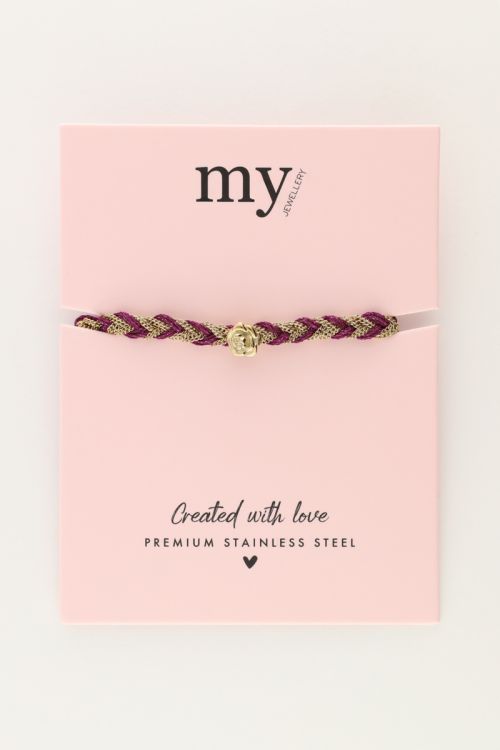 Purple braided bracelet with charm | My Jewellery