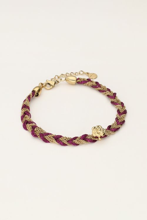 Purple braided bracelet with charm | My Jewellery