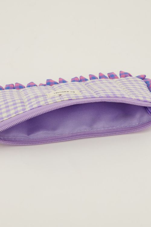 Purple pouch with ruffle and diamond | My Jewellery