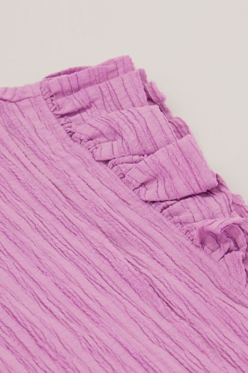Purple crinkle top with ruffle | My Jewellery
