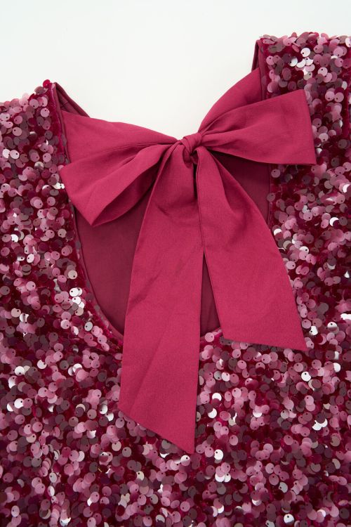 Purple dress with puff sleeves and sequins | My Jewellery