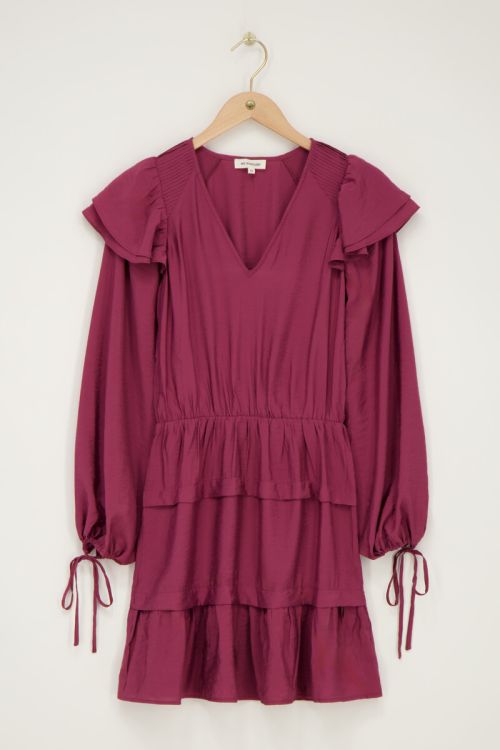 Purple dress with ruffles & wide sleeves | My Jewellery