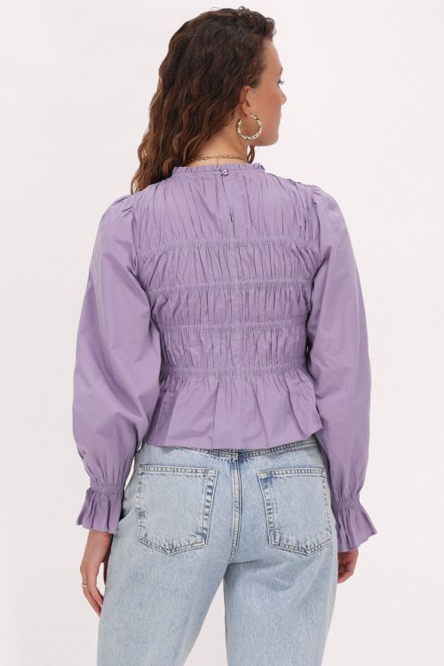 Purple fitted blouse with puff sleeves | My Jewellery