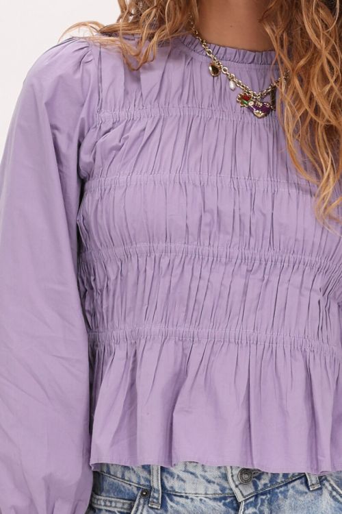 Purple fitted blouse with puff sleeves | My Jewellery