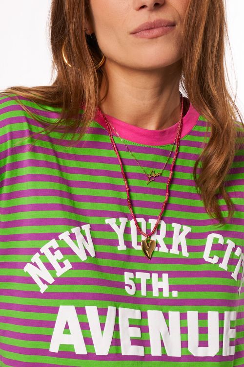 Purple-green striped T-shirt "5th avenue" | My Jewellery
