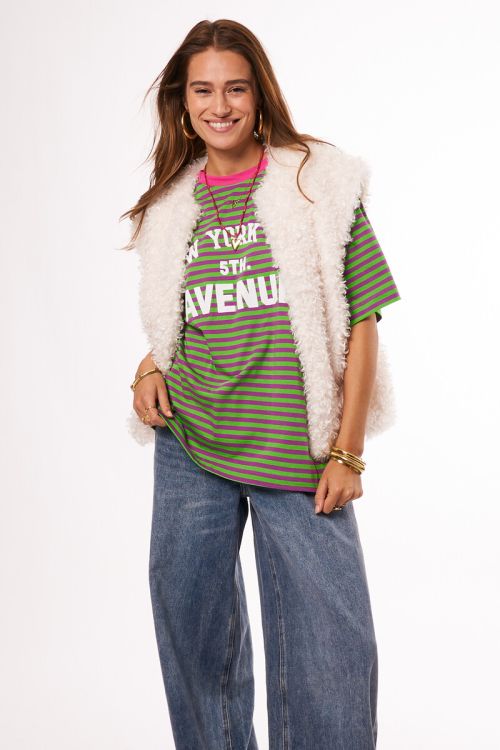 Purple-green striped T-shirt "5th avenue" | My Jewellery