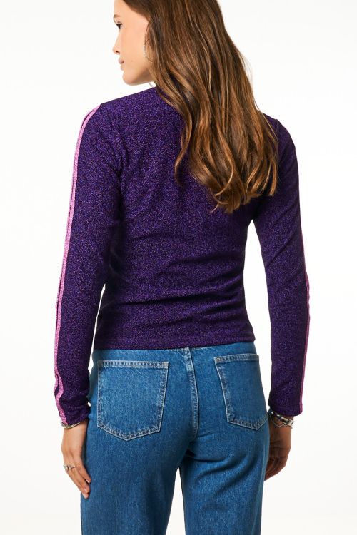 Purple lurex top with stripes | My Jewellery