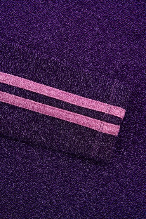 Purple lurex one-shoulder top with stripes | My Jewellery