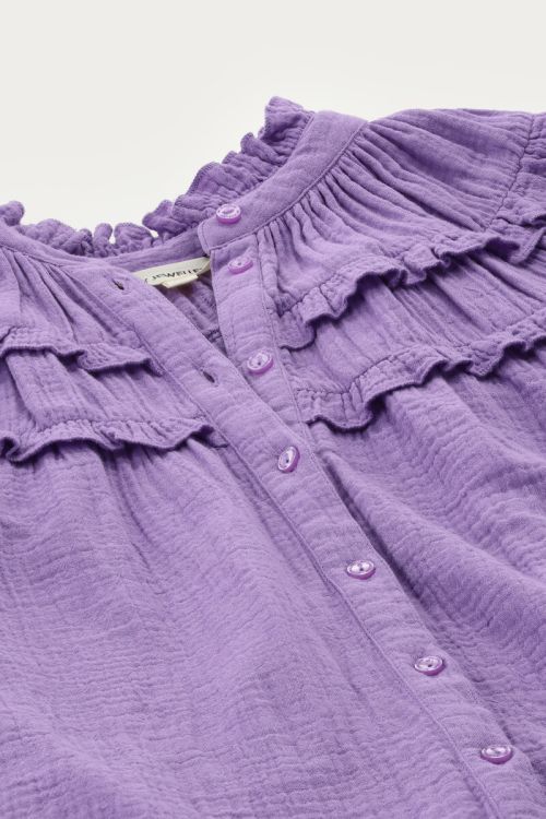 Purple muslin blouse with ruffles | My Jewellery