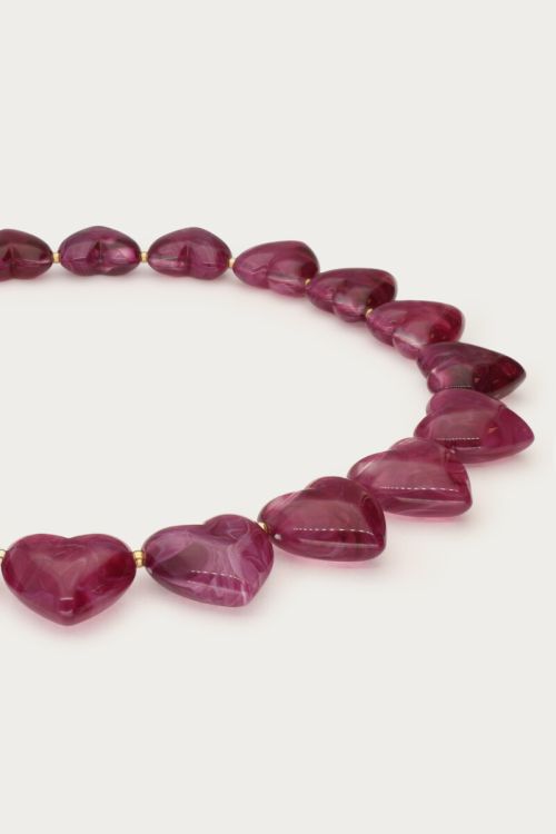 Purple statement necklace with hearts | My Jewellery