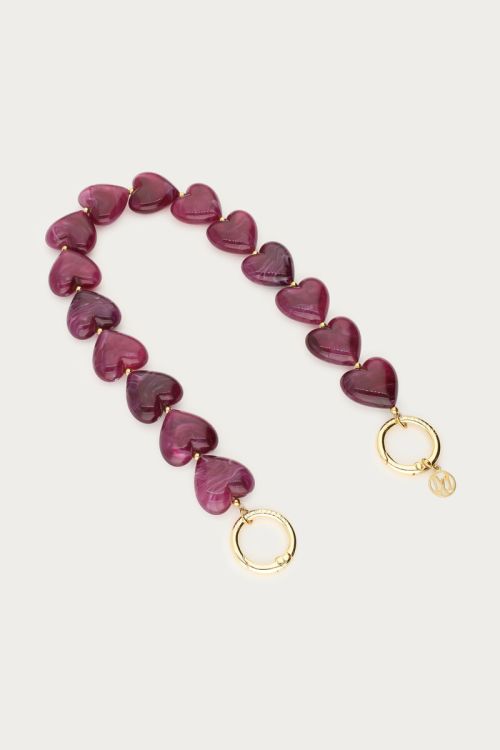 Purple phone cord with hearts | My Jewellery