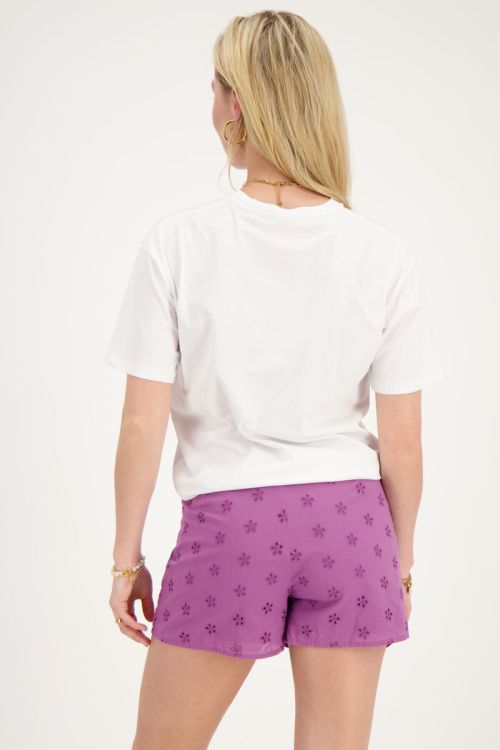 Purple skort with floral embroidery | My Jewellery