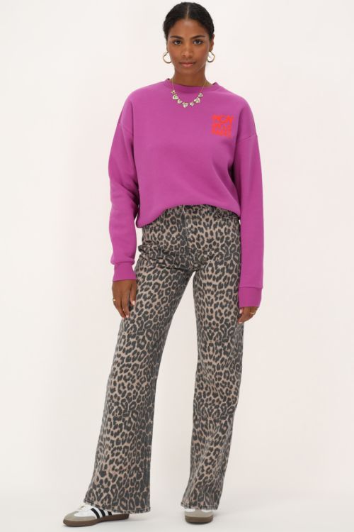 Purple sweater with orange "Mon amour Paris'" | My Jewellery