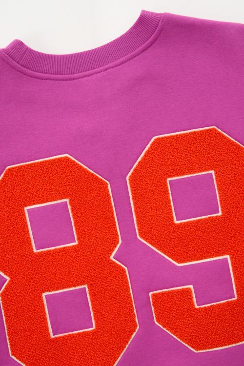 Purple sweatshirt with teddy patch | My Jewellery