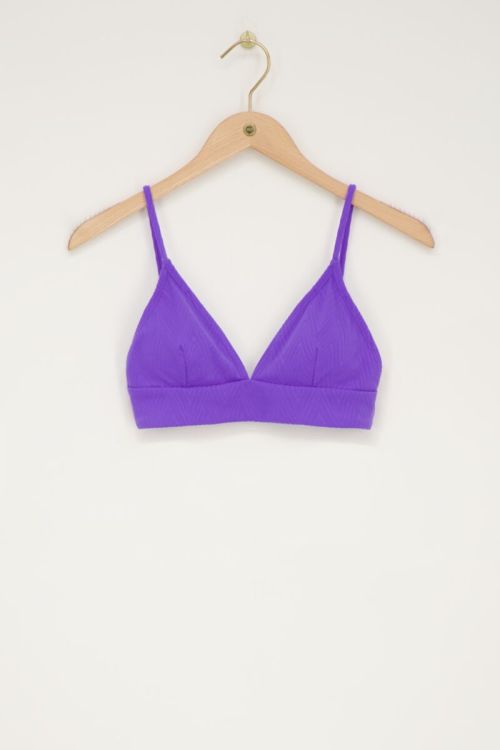 Haut de bikini triangle violet avec zigzag
