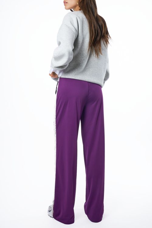 Purple wide leg pants with imitation pearls | My Jewellery
