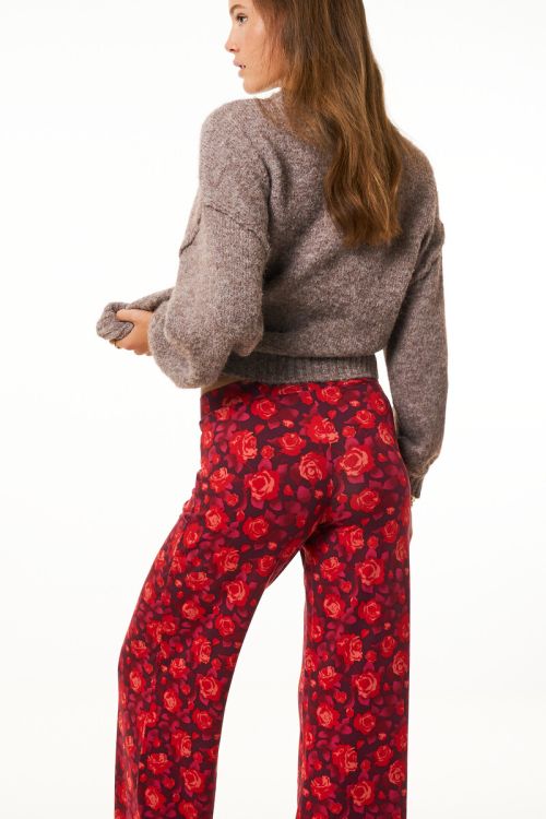 Purple wide leg with rose print | My Jewellery