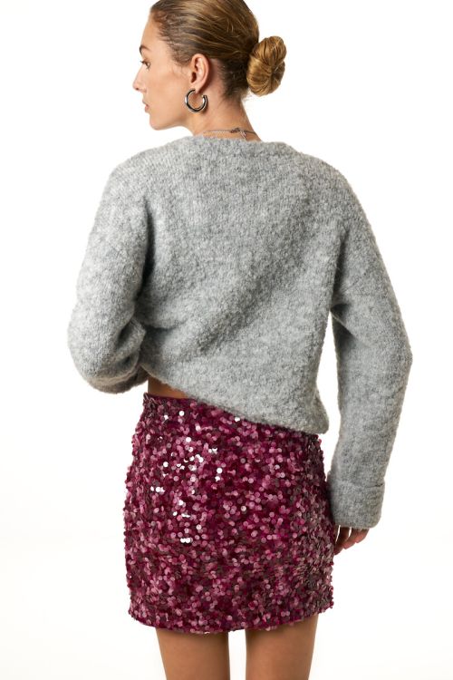 Purple wrap skirt with bow and sequins | My Jewellery