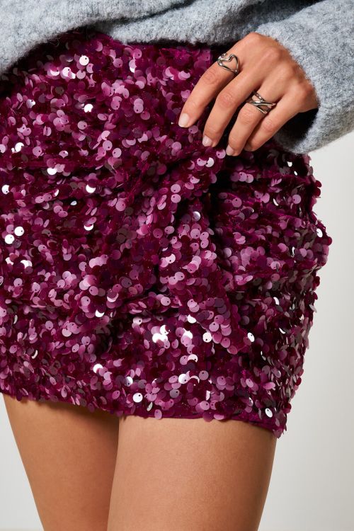 Purple wrap skirt with bow and sequins | My Jewellery