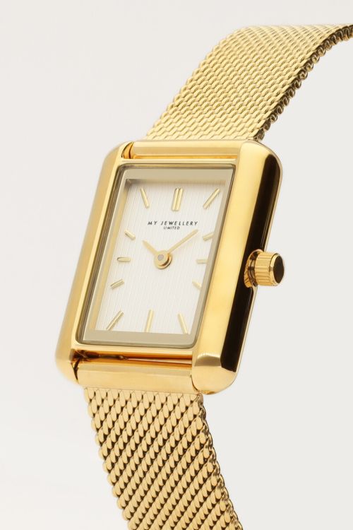 Rectangular watch with fine chain strap | My Jewellery
