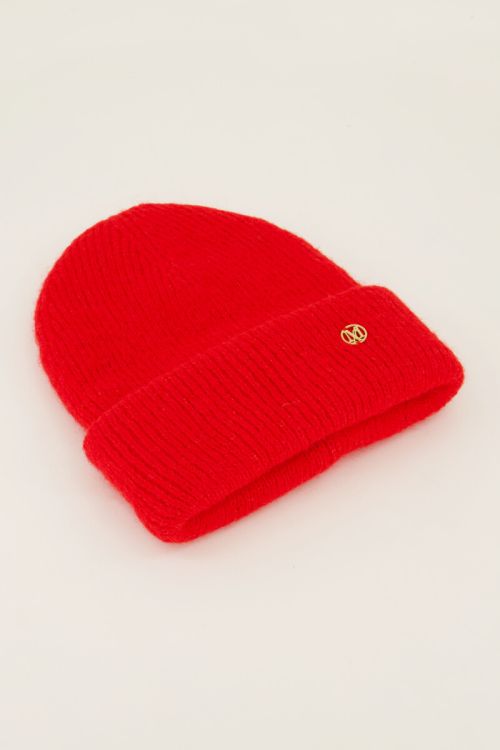 Red knitted beanie | My Jewellery