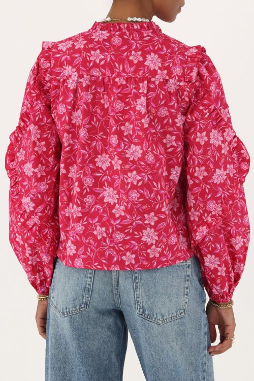 Red blouse with ruffles | My Jewellery