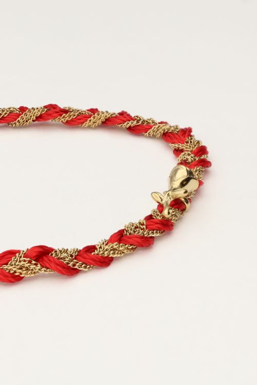 Red braided bracelet with charm | My Jewellery