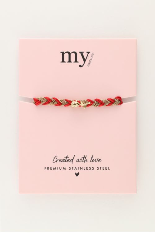 Red braided bracelet with charm | My Jewellery