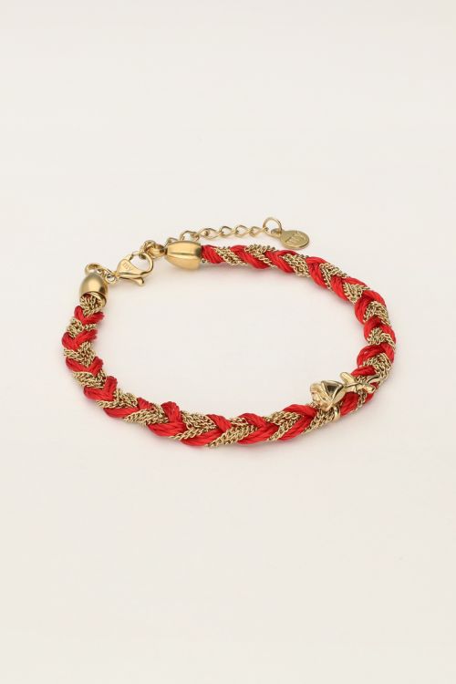 Red braided bracelet with charm | My Jewellery