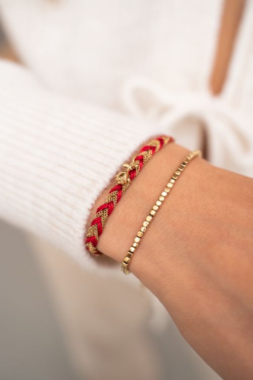 Red braided bracelet with charm | My Jewellery