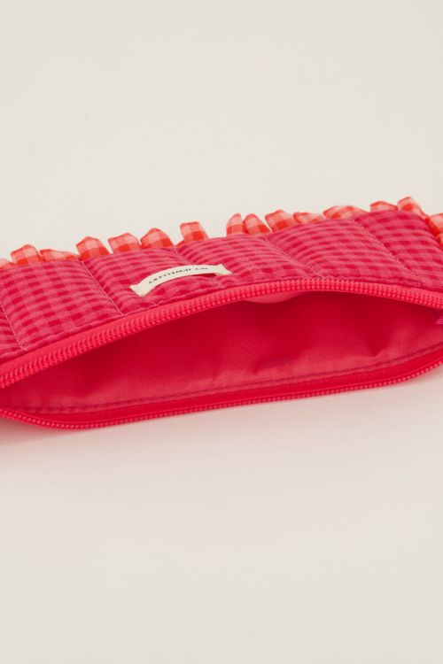 Pink pouch with ruffle and diamond | My Jewellery