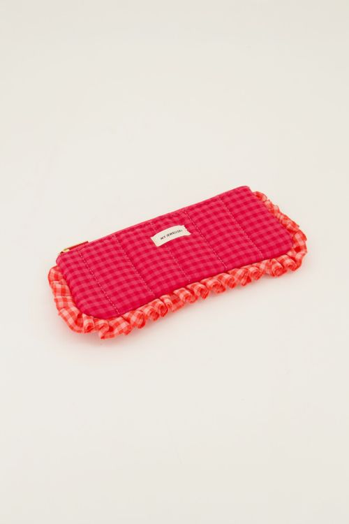 Pink pouch with ruffle and diamond | My Jewellery