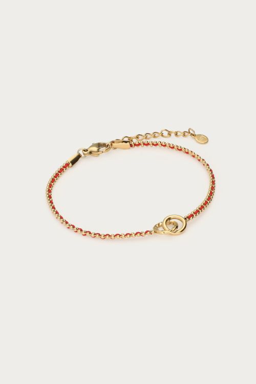 Red cord bracelet with double circle | My Jewellery