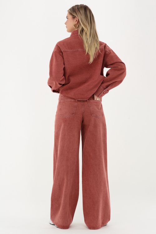 Red denim wide leg jeans | My Jewellery