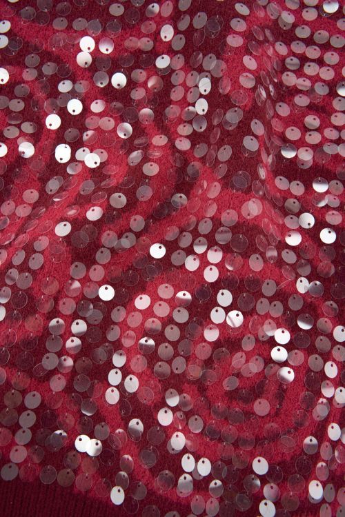 Red jacquard sweater with sequins | My Jewellery