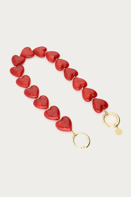 Red phone cord with hearts | My Jewellery