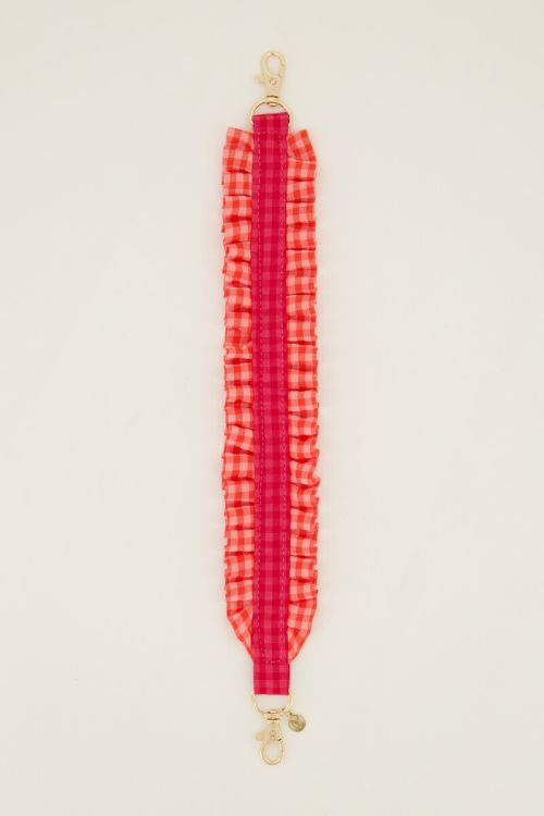 Pink phone cord with plaid | My Jewellery