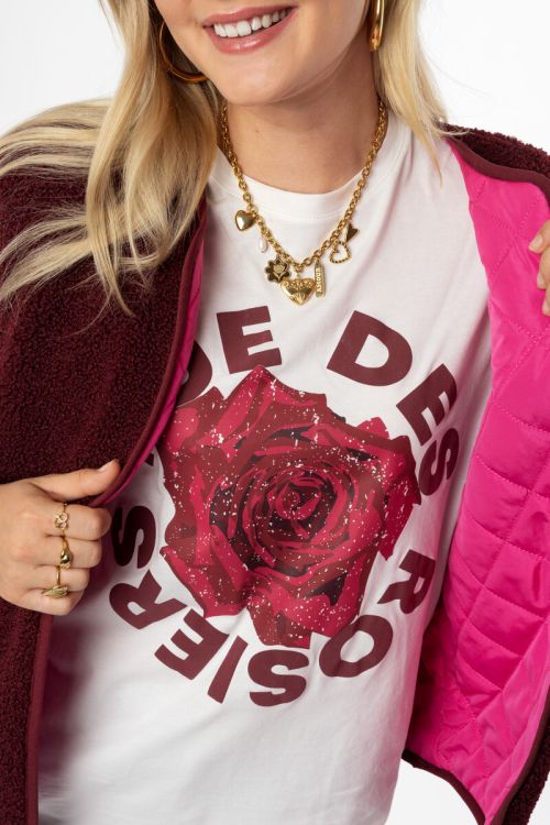 Red reversible gilet in teddy look | My Jewellery