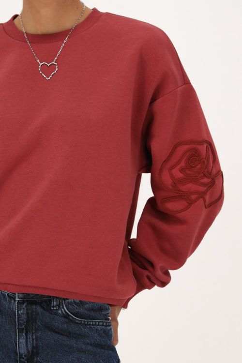 Red sweater with embroidery | My Jewellery