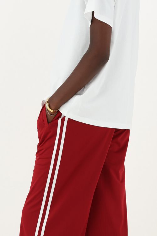 Red wide jogger trousers with stripes | My Jewellery