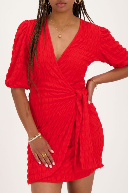Red overlap dress | My Jewellery