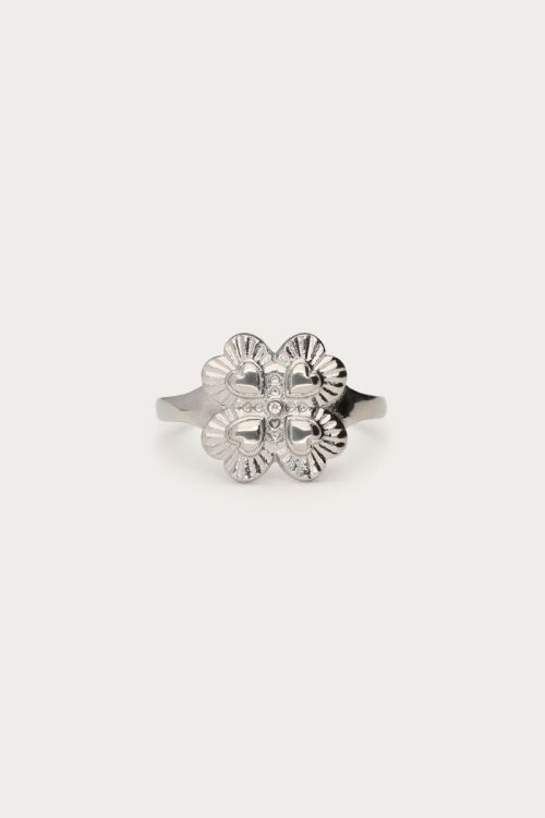 Ring Kleeblatt mit Strassstein