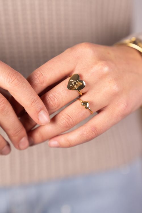 Ring mit klobigem Herz klein