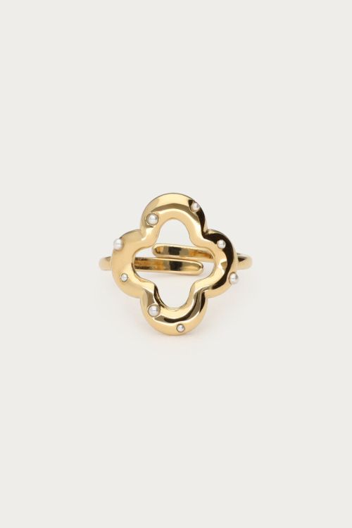 Ring with clover & faux pearls | My Jewellery