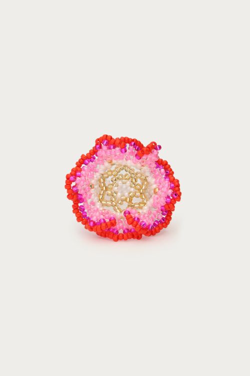 Ring mit doppelter Miyuki-Blüte