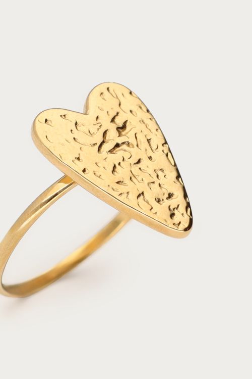 Ring with heart "hammered" | My Jewellery