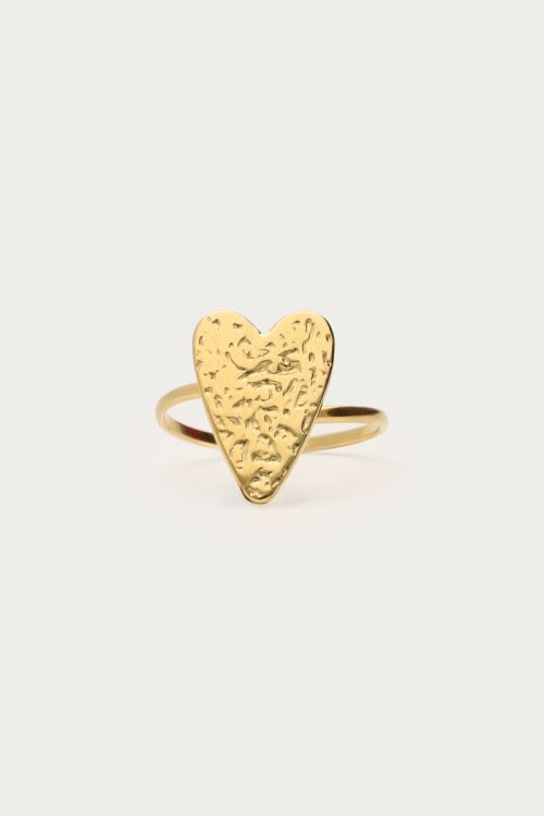 Ring with heart "hammered" | My Jewellery