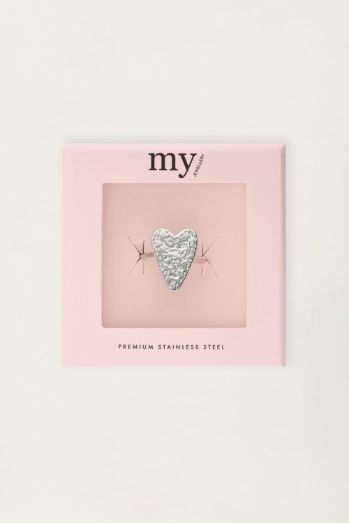 Ring with heart "hammered" | My Jewellery