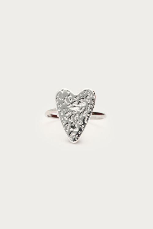 Ring with heart "hammered" | My Jewellery