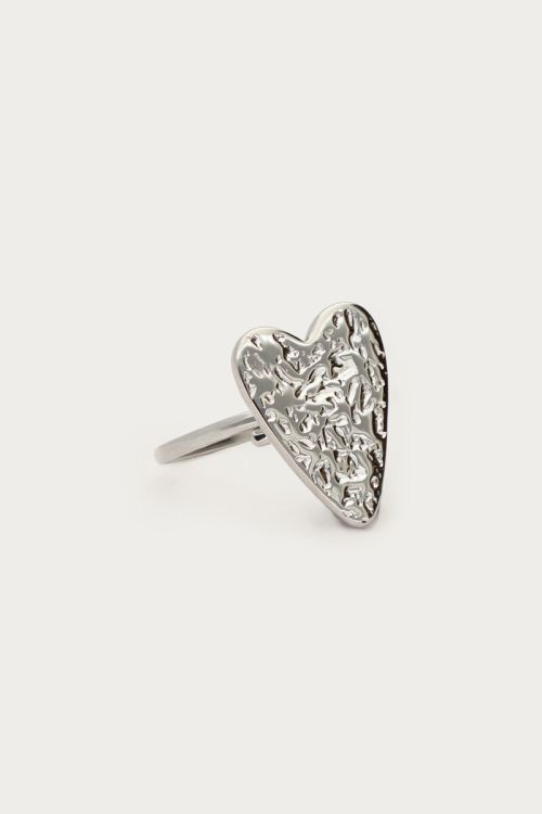 Ring with heart "hammered" | My Jewellery